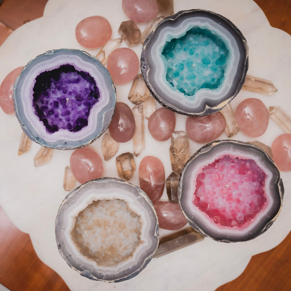 Crystal geode candles