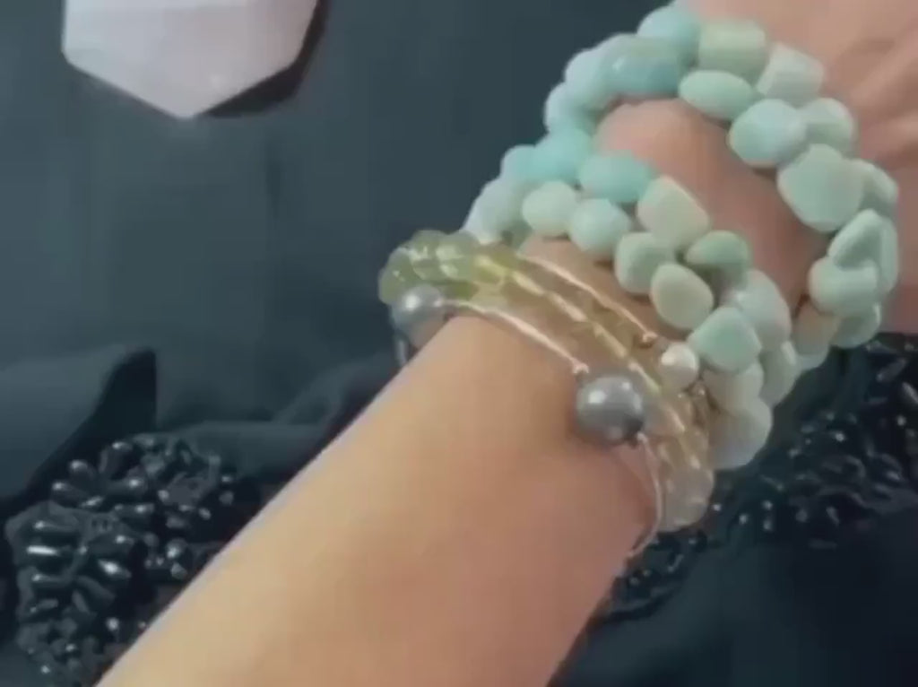 Gemstone Bracelet, Amazonite Stone Bracelet, Natural Beaded Bracelet, Amazonite Gemstone Chunky Bracelet, Amazonite Crystal Bracelet