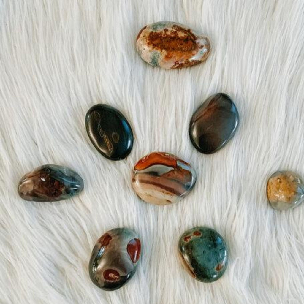 Polychrome Jasper Palm stone crystals
