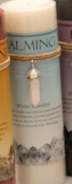 Pillar Intention Candle with Crystal Pendant | Various Options Available