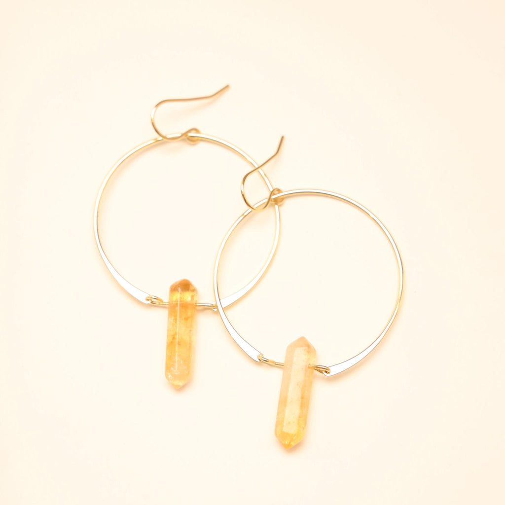 Citrine Hoops | Handcrafted