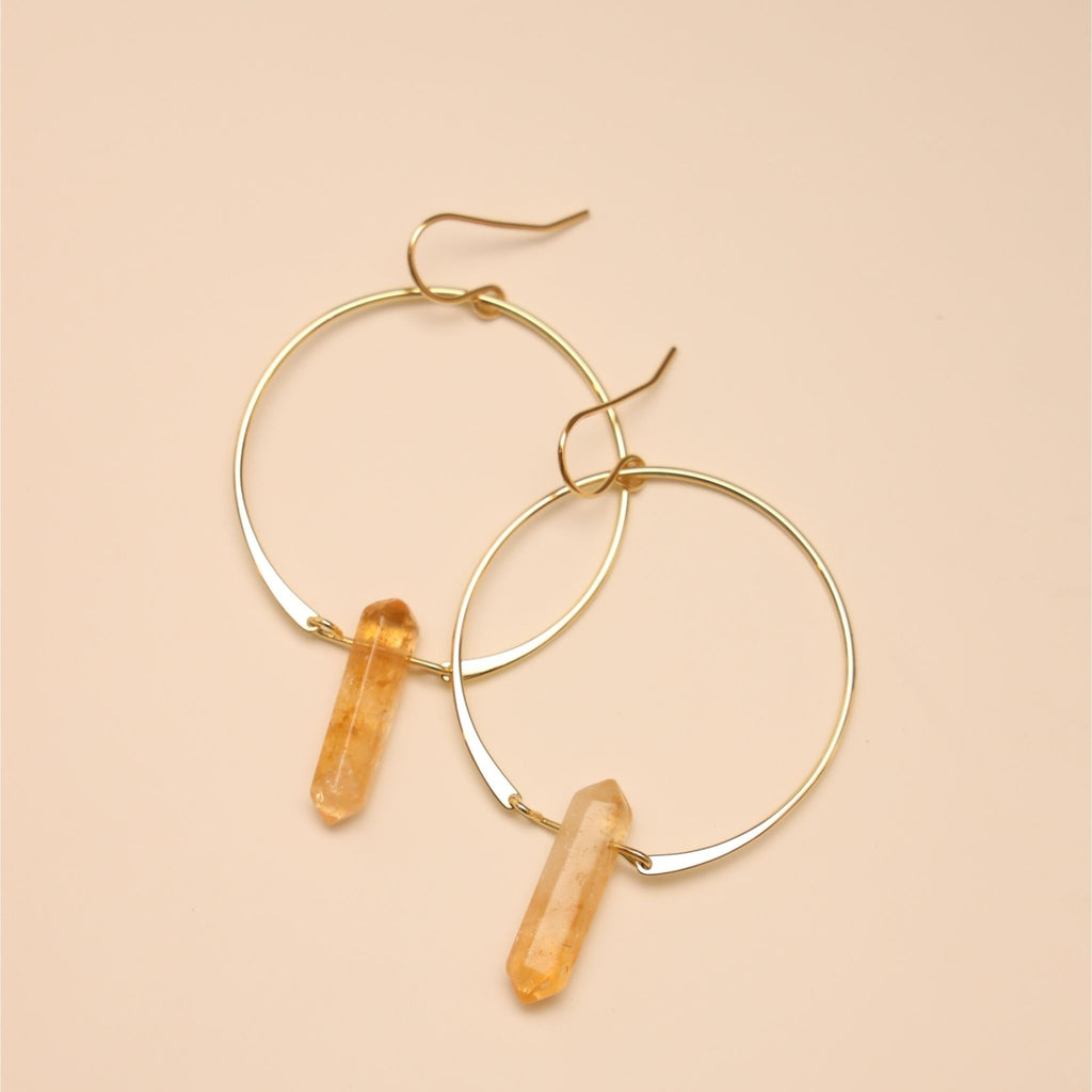 Citrine Hoops | Handcrafted