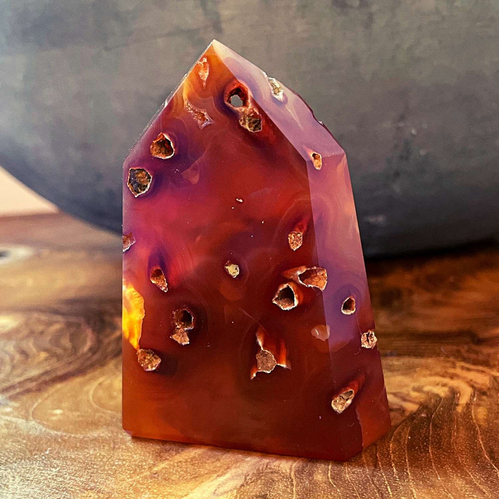 Carnelian Agate Tower | Stone of Creativity, Vitality, and Courage
