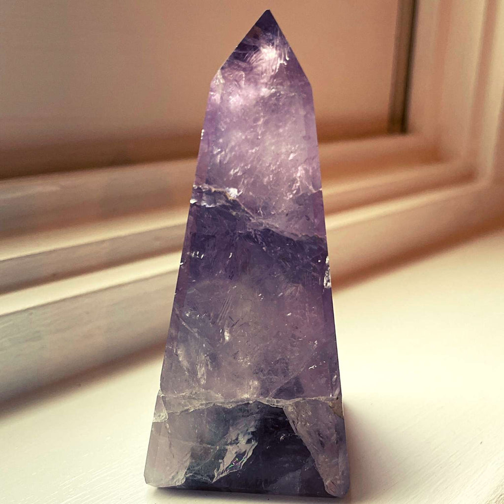 Crystal | Amethyst Obelisk |Promotes Inner Peace, Calmness, and Balance.