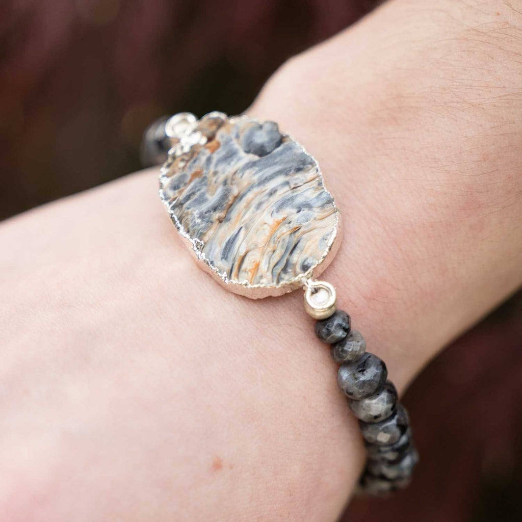 Gemstone Wisdom Labradorite Bracelet with Druzy Stone