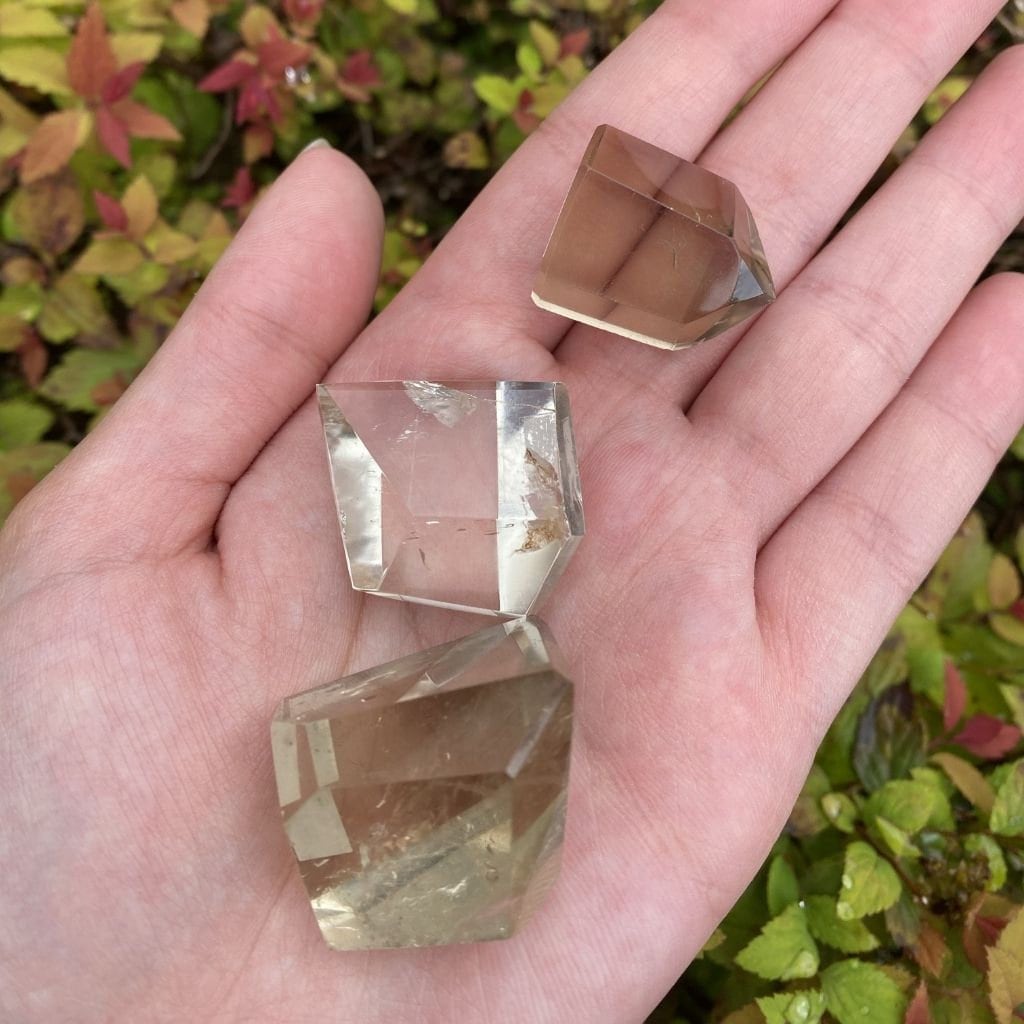 Gemstone Grade Natural Citrine Pocket Stones | Set of 3 Pocket Sized Natural Citrines | Stone of Joy and Happiness