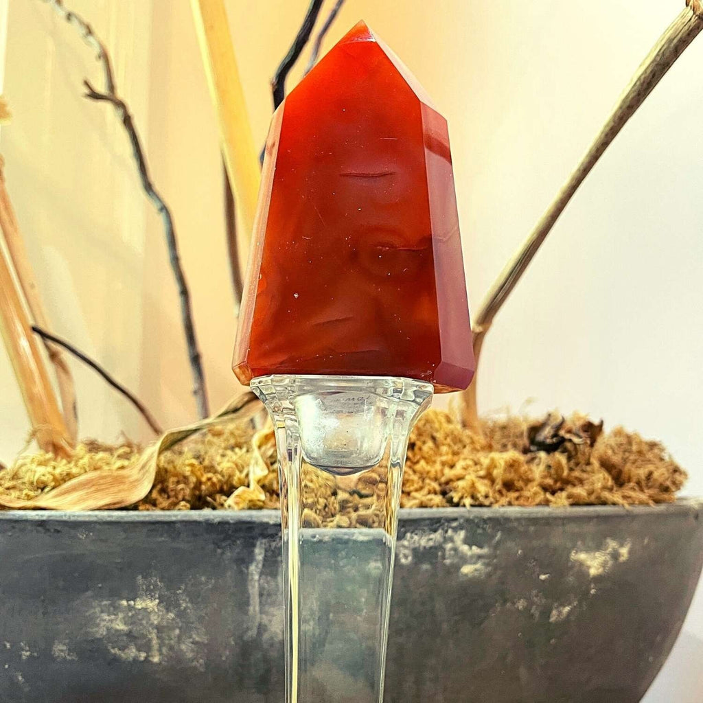 Carnelian Tower, Stone of Creativity, Crystal Obelisk Stone Tower, Stone of Vitality and Courage, Crystal Carnelian Tower