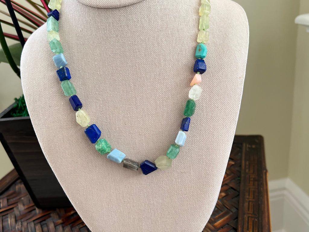 Mixed Gemstone Necklace | Crystal Mixed Gemstone Necklace, Rainbow Necklace, Gemstone Necklace, Crystal Necklace for Women