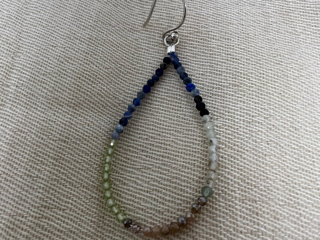 Teardrop Sapphire Earrings, Gemstone Crystal Sapphire Earrings, Colorful Teardrop earrings