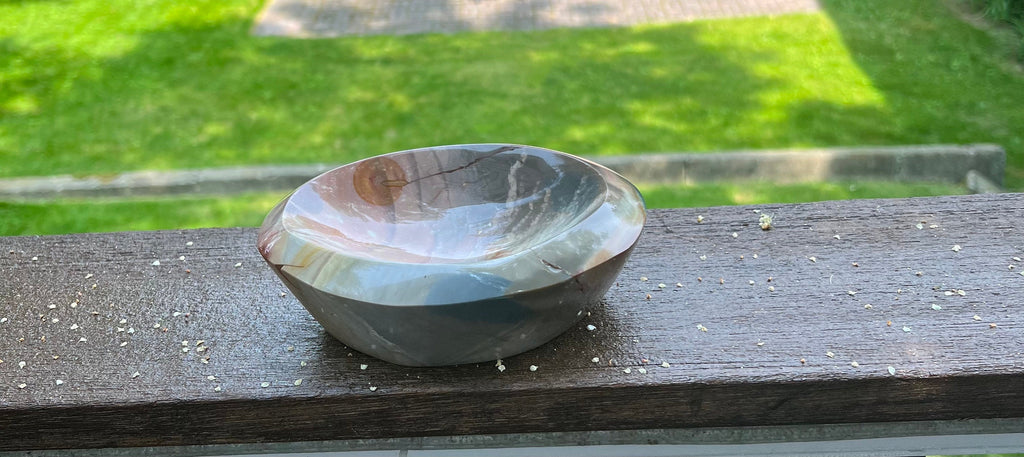 Polychrome Jasper Bowl, Stone Bowl, Unique Gift Bowl, Polished Desert Jasper, Natural Carved Jasper Crystal Bowl, Stone Bowl, Rock Bowl